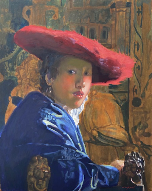 Vermeer's Girl In Red 20x16 $2100 at Hunter Wolff Gallery